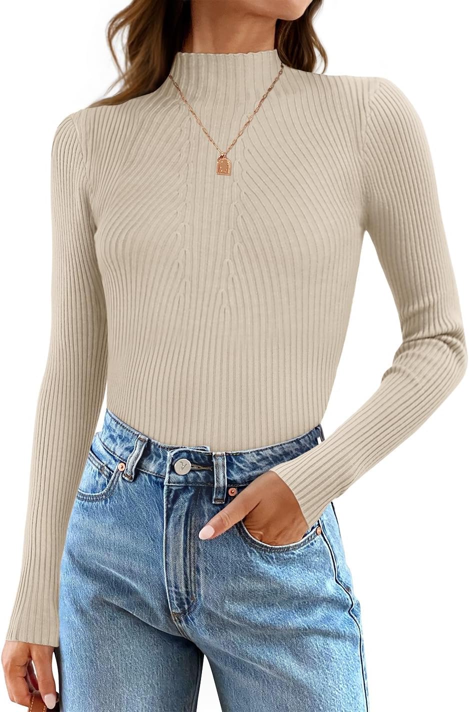 ZESICA Women's Long Sleeve Turtleneck Sweater for Fall Style
