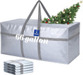 66 Gallon Foldable Moving Bags 4-Pack Silver - Heavy Duty Storage