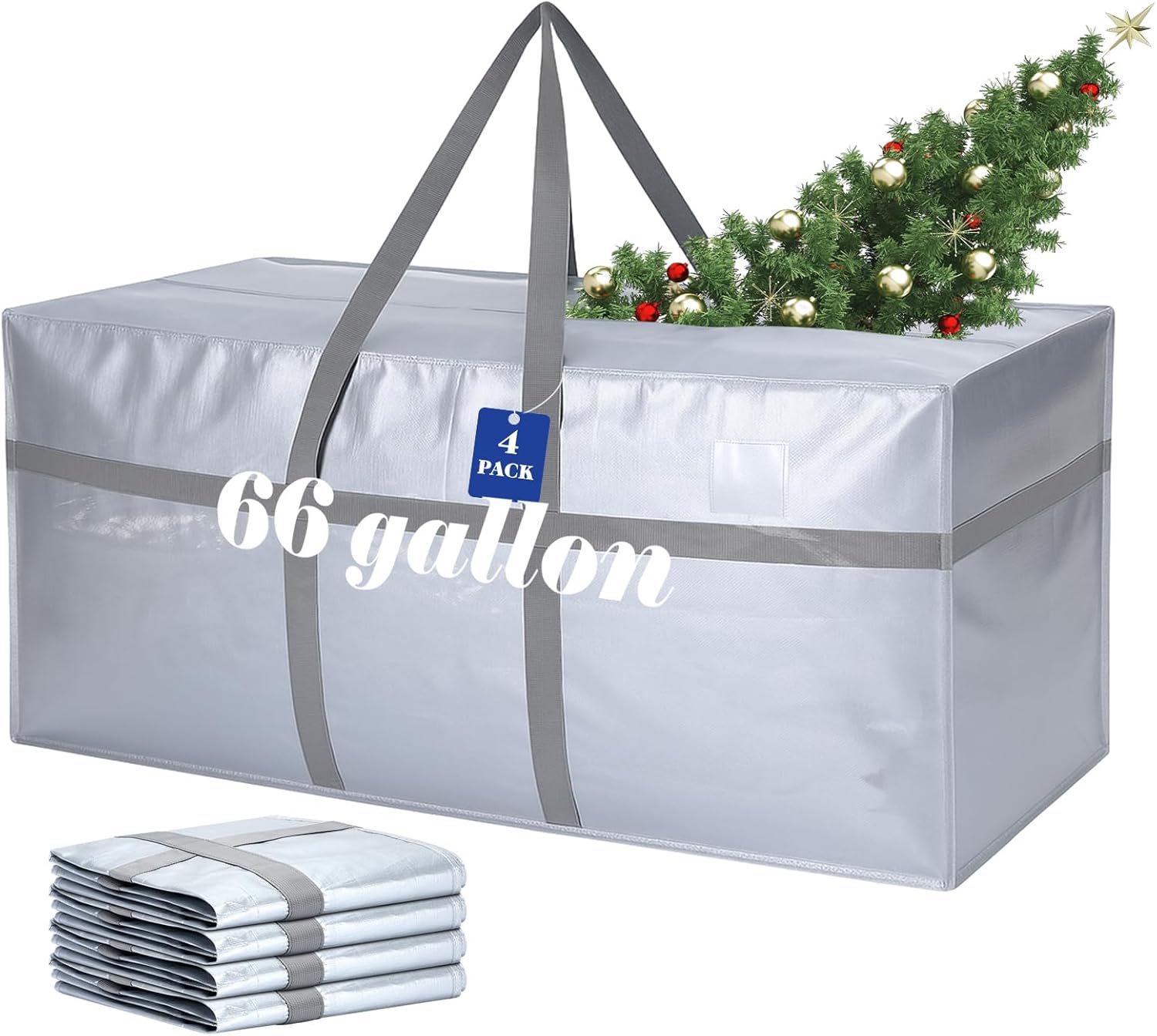 66 Gallon Large Moving Bags with Zipper and Handles for Storage