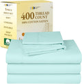 Split King Sheets Set for Adjustable Bed - 400 TC Sateen Seafoam
