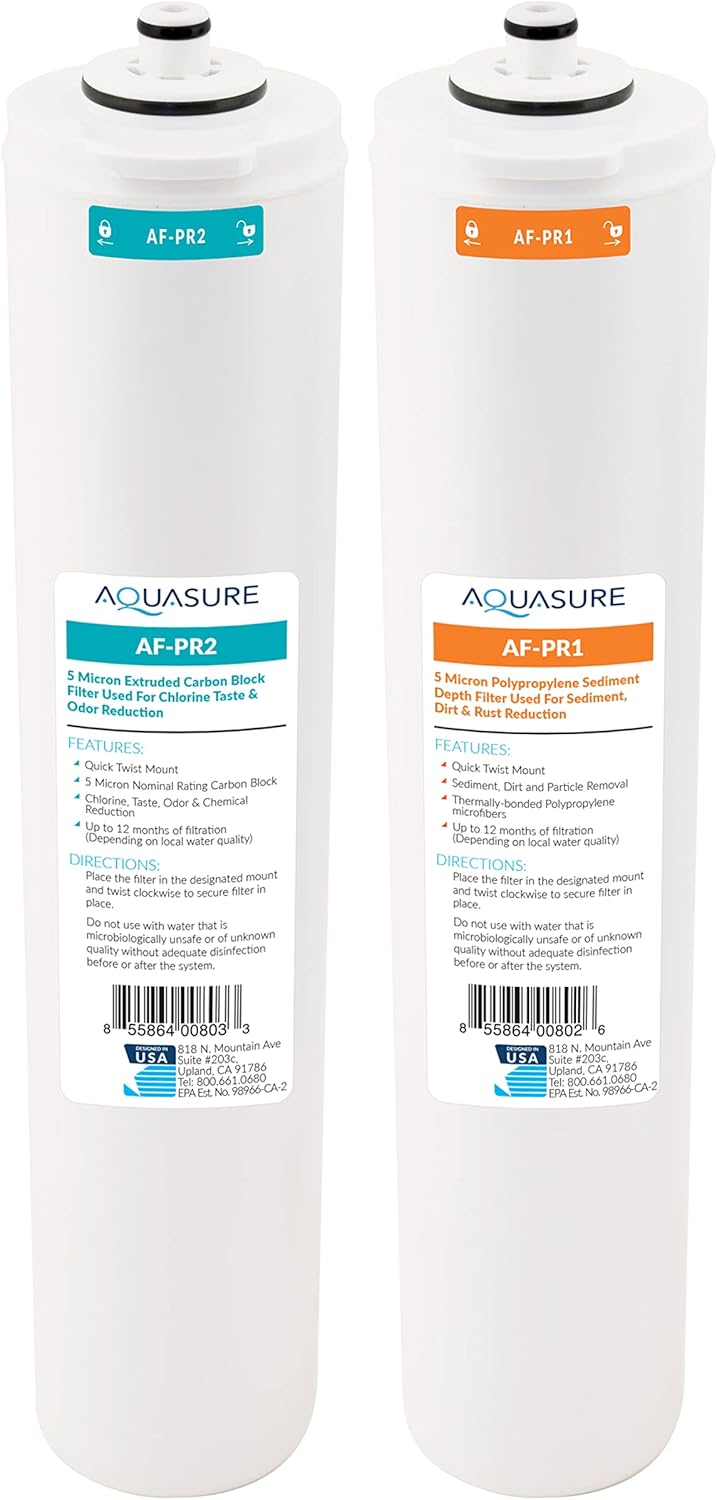 Aquasure Premier Series Water Filter Cartridge Bundle for RO Systems