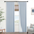 Mrs.Naturall Light Blue Blackout Curtains for Grandmillennial Decor