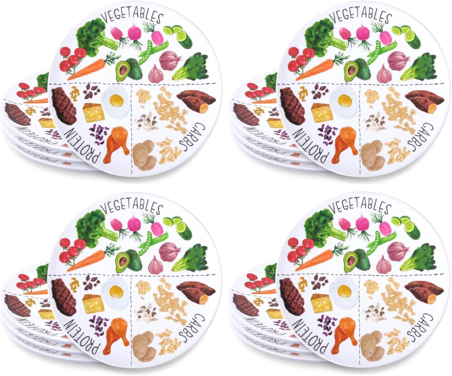Portion Control Plate for Balanced Eating - Ideal for Weight Loss