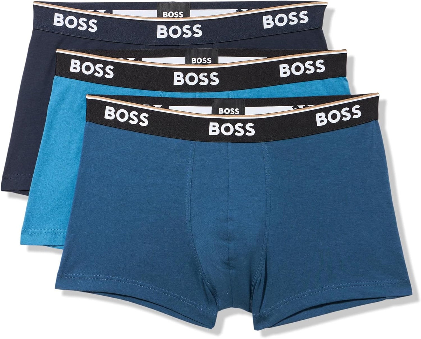 BOSS Men's 3-Pack Multi Color Bold Logo Trunks for Comfort
