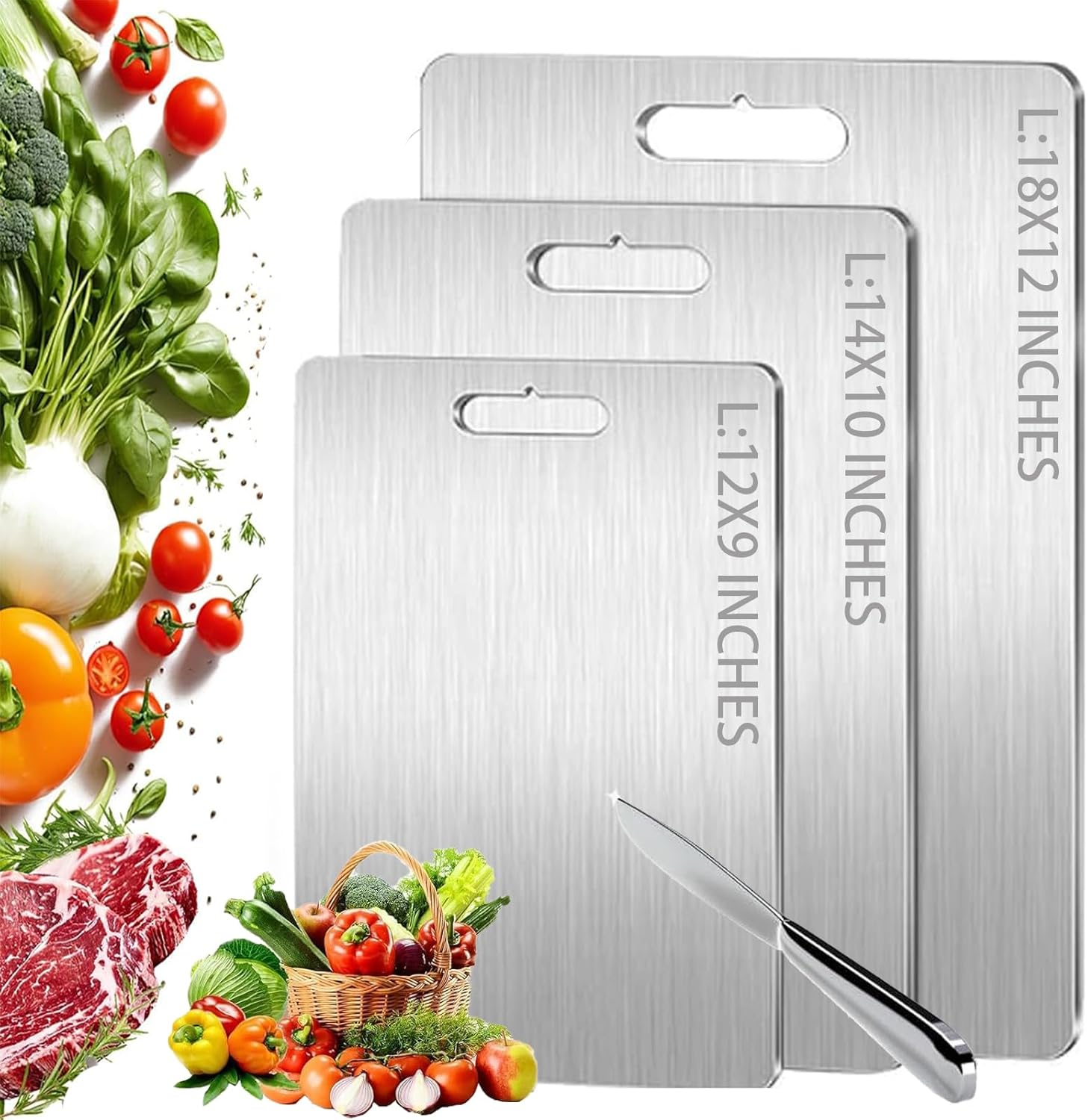 Titanium Cutting Board for Kitchen - Durable Double Sided Design