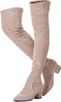 Women Over the Knee Suede Boots Low 2in Heel - Stable OTK Comfort