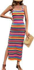 Tank Dress for Women Striped Maxi Sundress - Beach Ready