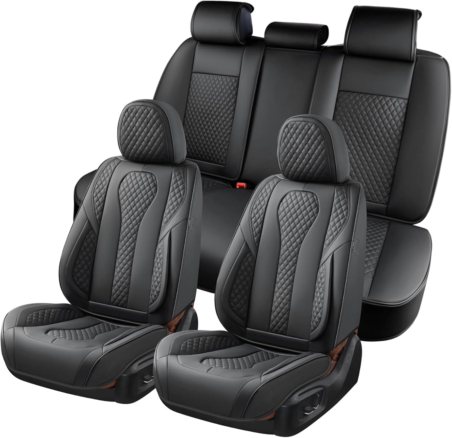 KEYOOG Car Seat Covers Full Set, Waterproof Nappa Leather