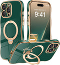 iPhone 16 Pro Max Case with 360 Magnetic Stand - Slim Green Wave