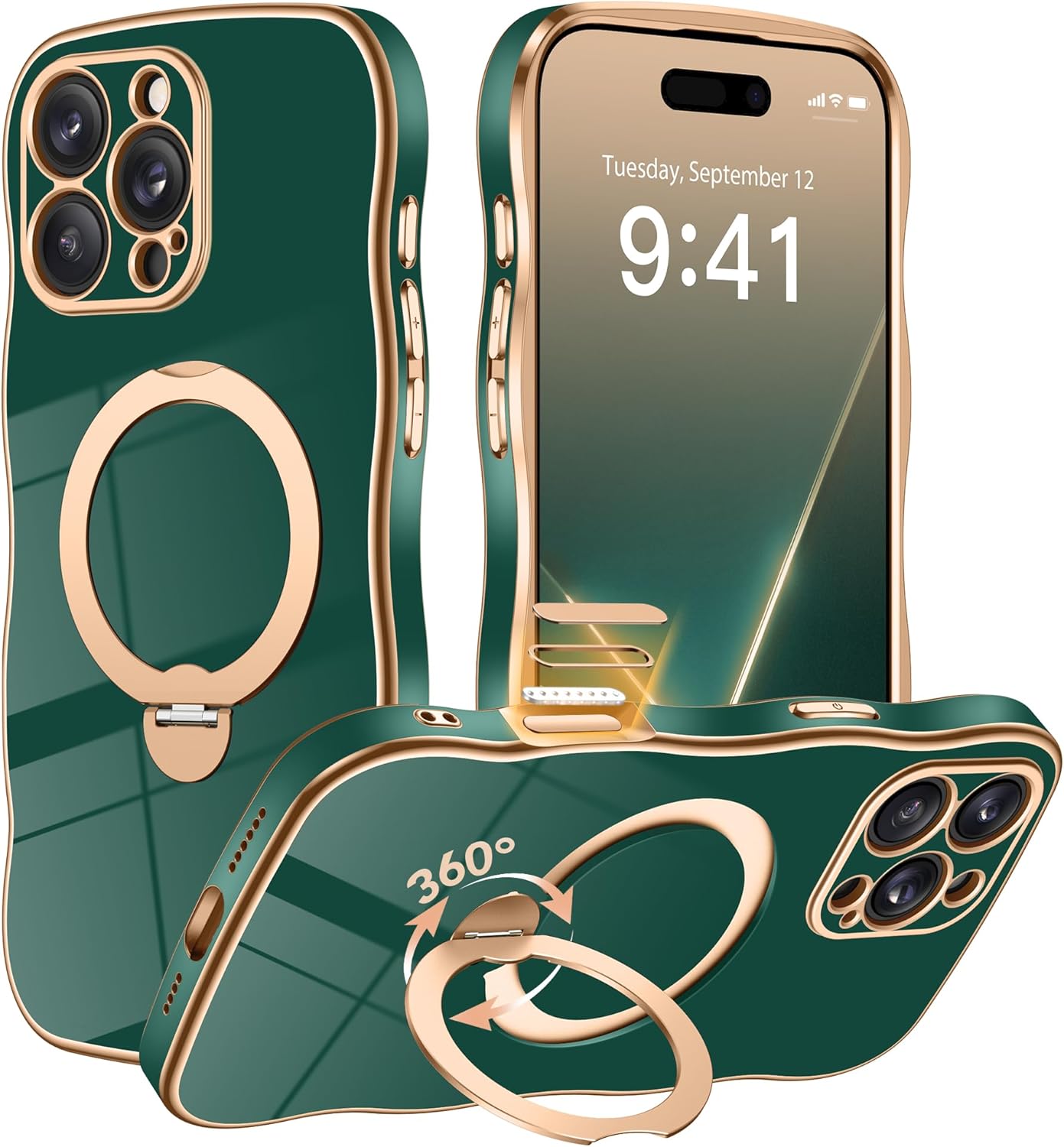 GVIEWIN iPhone 16 Pro Max Case with 360 Magnetic Stand and More