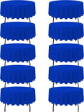 BRILLMAX Royal Blue 90 in Round Tablecloths 10 Pack - Reusable