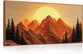 Large Mountain Framed Canvas Wall Art Set - Boho Sunset Landscape