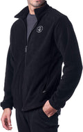 Mens Full Zip Up Warm Polar Fleece Jacket - Lightweight Layering