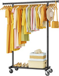 Clothes Rack for Hanging Clothes - Rolling Garment Rack with Shelf