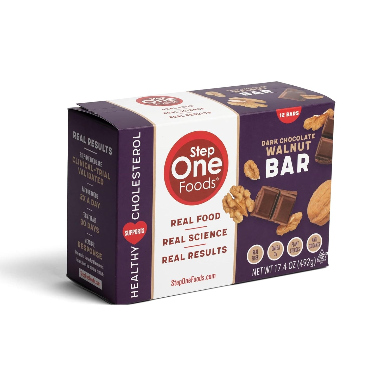 Step One Foods Dark Chocolate Walnut Bars for Heart Health