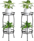 2 Pack Plant Stand 2 Tier 27in Tall Metal Shelf - Stable Corner
