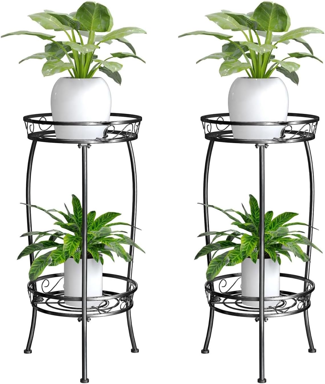 2 Pack 27in Tall Metal Plant Stand for Indoor and Outdoor Use