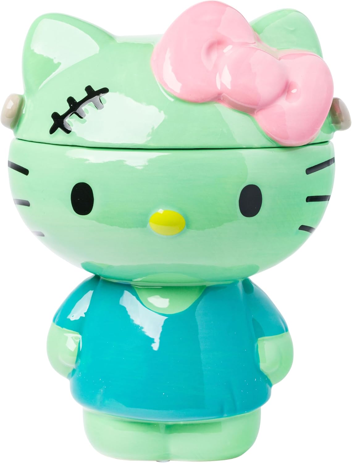 Hello Kitty Frankenstein Sculpted Ceramic Cookie Jar for Spooky Fun