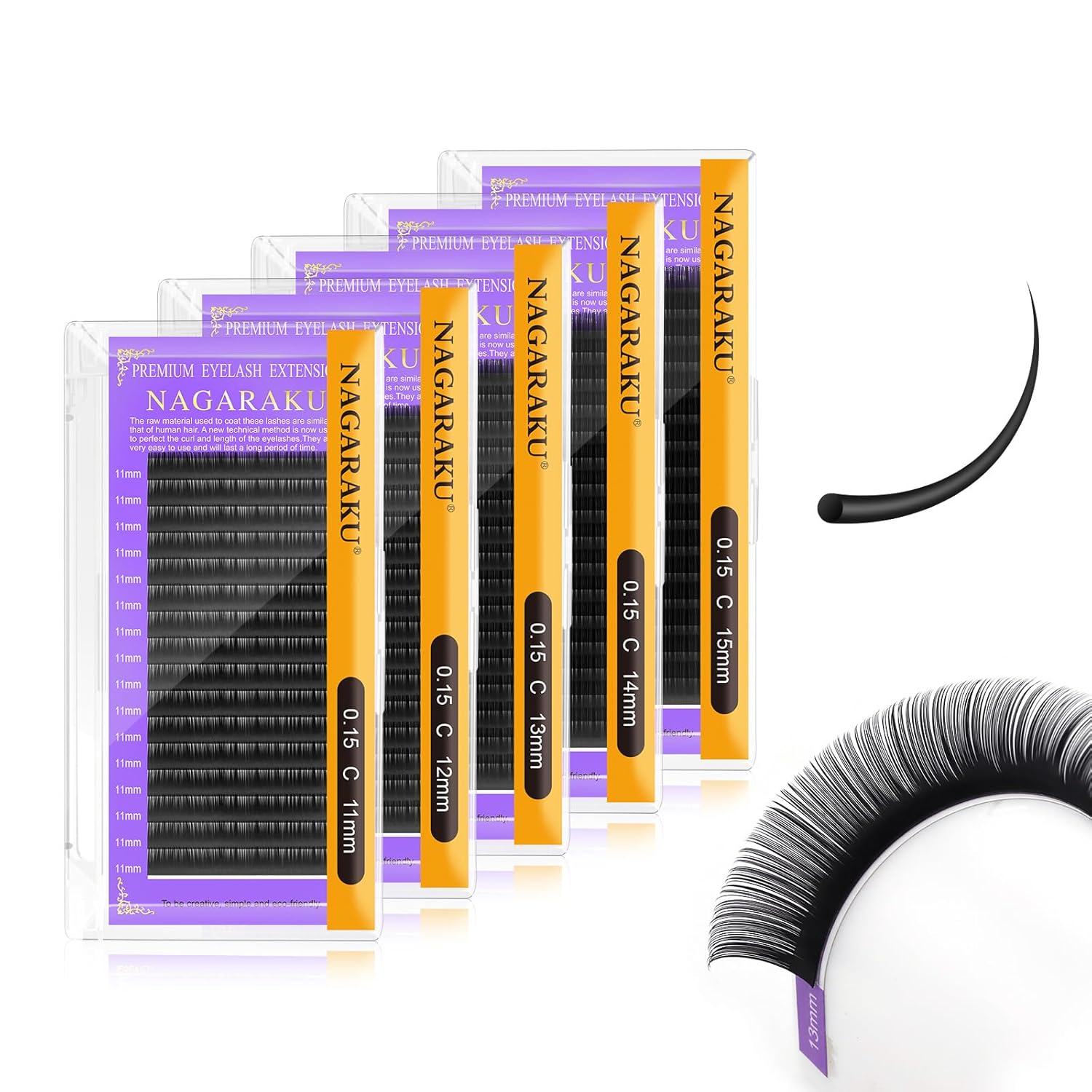 NAGARAKU 5 Trays Eyelash Extensions for Stunning Looks