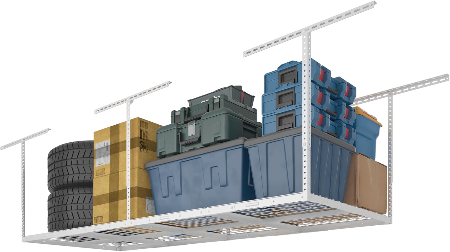 FLEXIMOUNTS Overhead Garage Ceiling Storage Rack for Organization