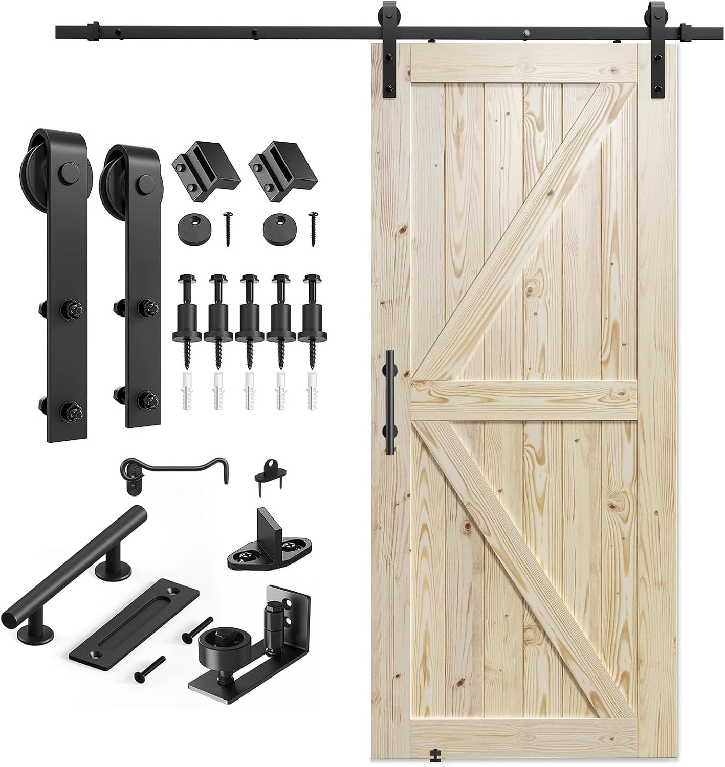 SMARTSTANDARD 36in x 84in Sliding Barn Door for DIY Projects