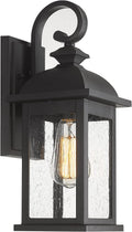 FEMILA Outdoor Wall Sconce Matte Black Seeded Glass - Weather
