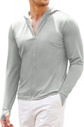 Men Full Zip UPF 50 Sun Protection Hoodie - Lightweight Breathable