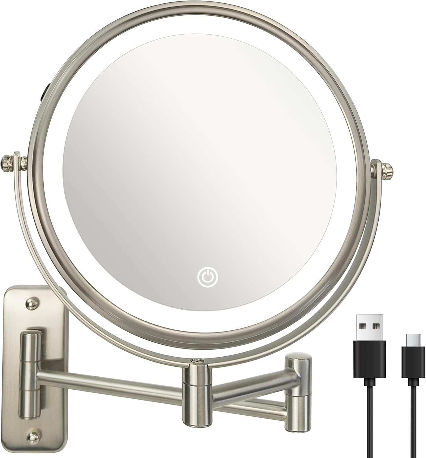 Lighted Makeup Mirror with 3 Color Lights and 10X Magnification