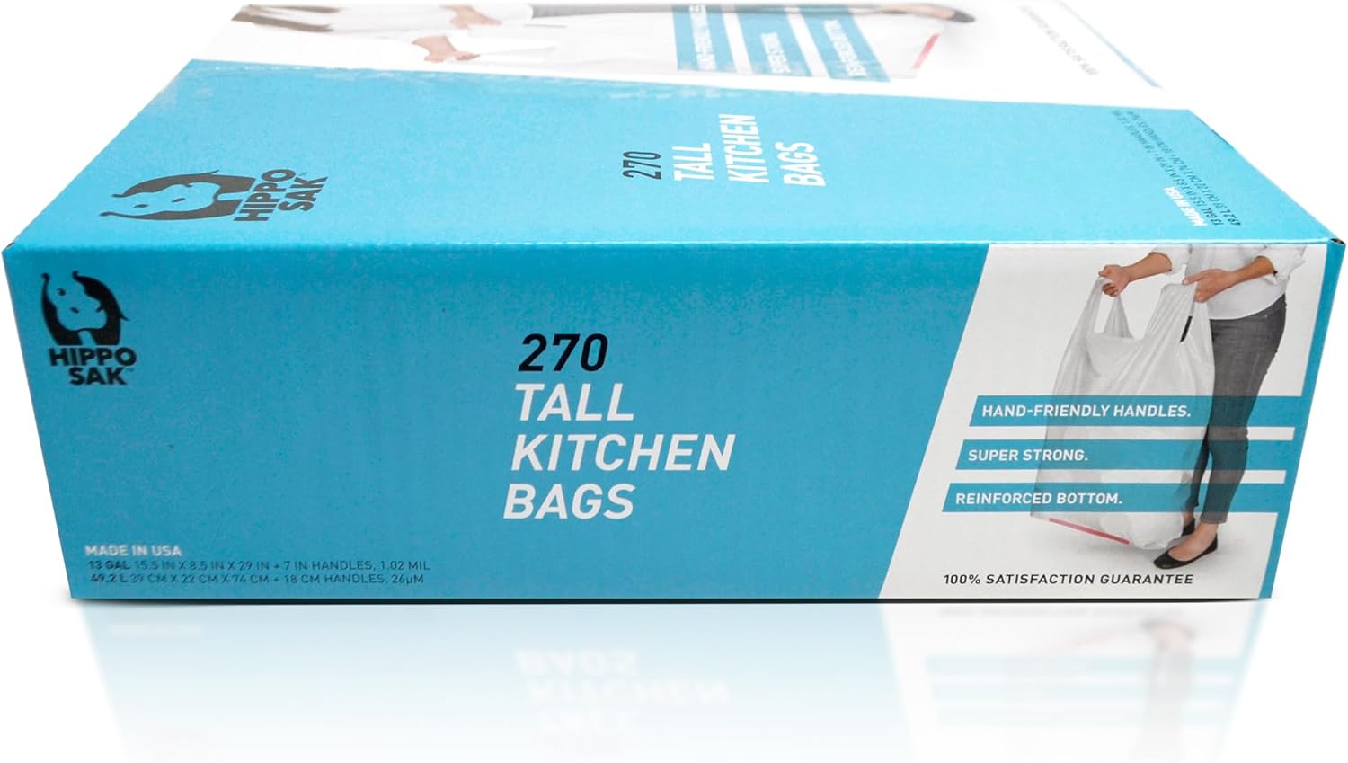 Hippo Sak Tall Kitchen Garbage Bags - 13 Gallon Heavy Duty