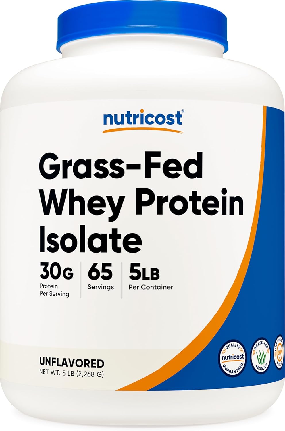 Nutricost Grass-Fed Whey Protein Isolate - Pure & Unflavored