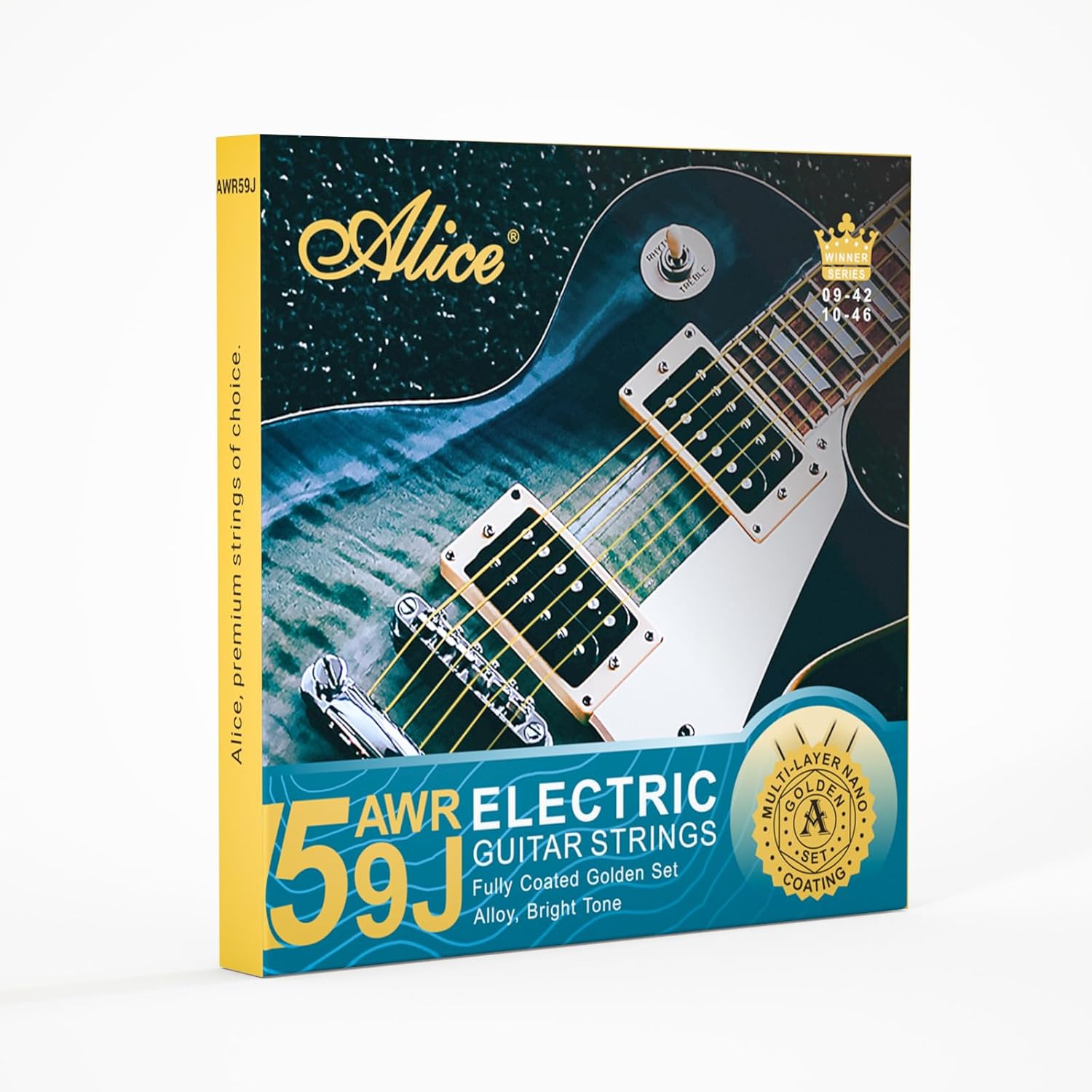 Alice Gold Polished Coated Electric Guitar Strings