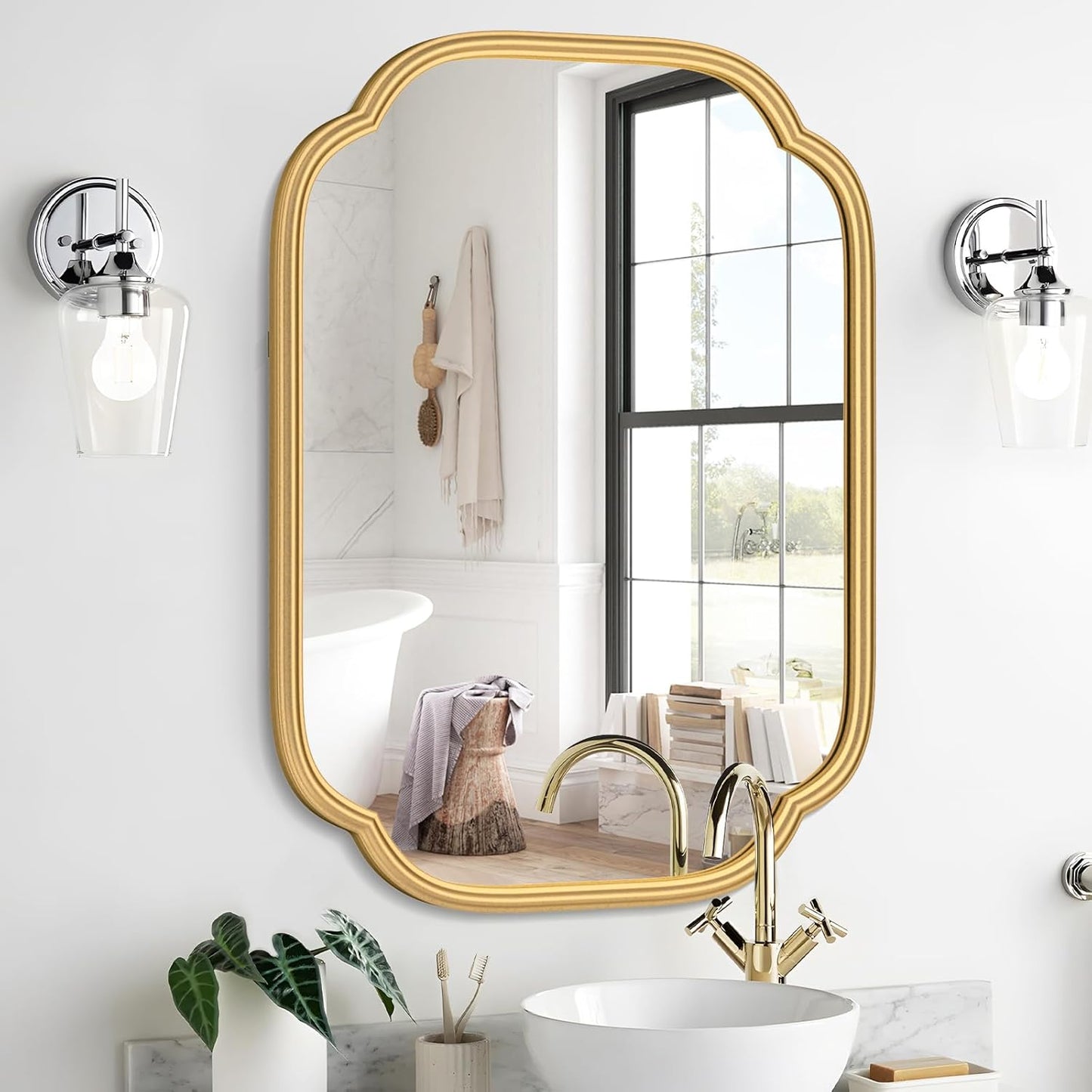 Gold Mirrors for Bathroom - 18x24 Rectangular Wall Mirror