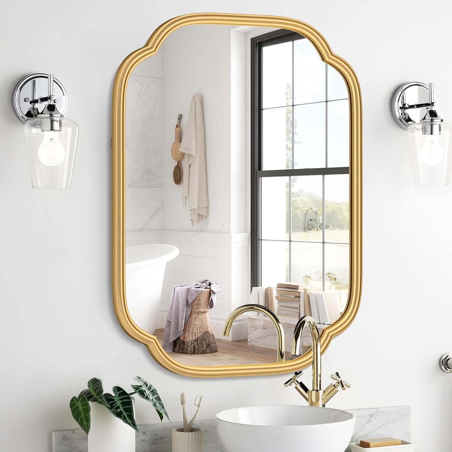 Gold Mirrors for Bathroom - 18x24 Rectangular Wall Mirror