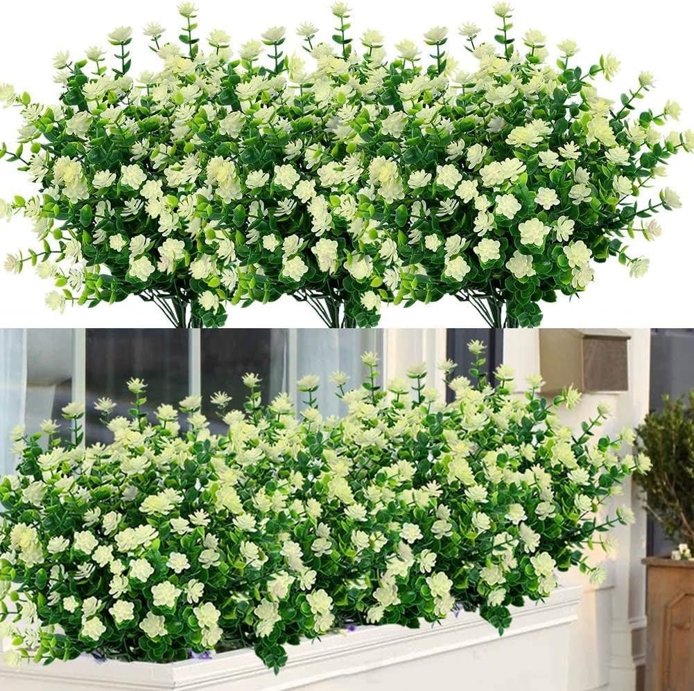 24 Bundles Outdoor Artificial Flowers for Home Wedding Decor