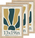 13x19 Oak Wood Frame with HD Glass - 3pk Natural Solid Wood Frames
