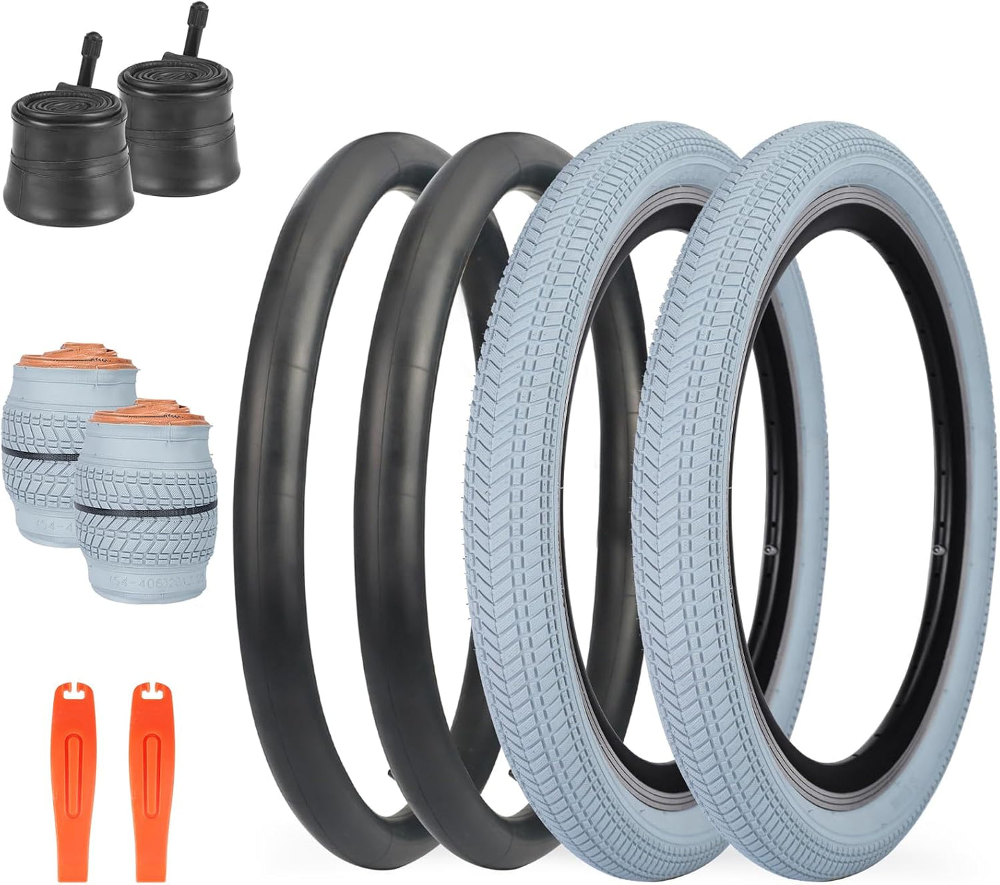 14 x 2.125 Bike Tire with Tube 2 Pack for Kids Bikes