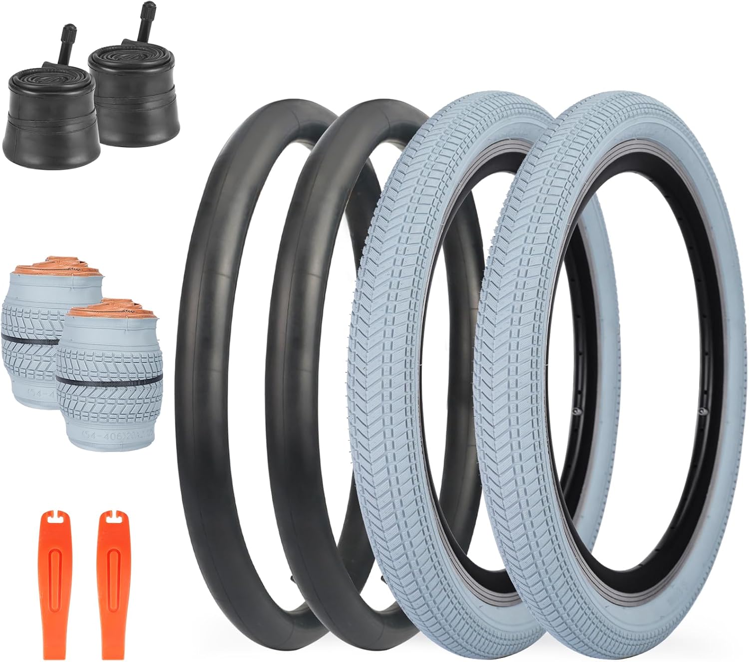 14 x 2.125 Bike Tire with Tube 2 Pack for Kids Bikes
