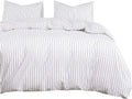 Wake In Cloud Striped Cotton Duvet Cover Set - Washed Percale Queen