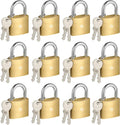 HOX 12-Pack Keyed Padlock, Solid Brass 1-1/4 in Body - Waterproof