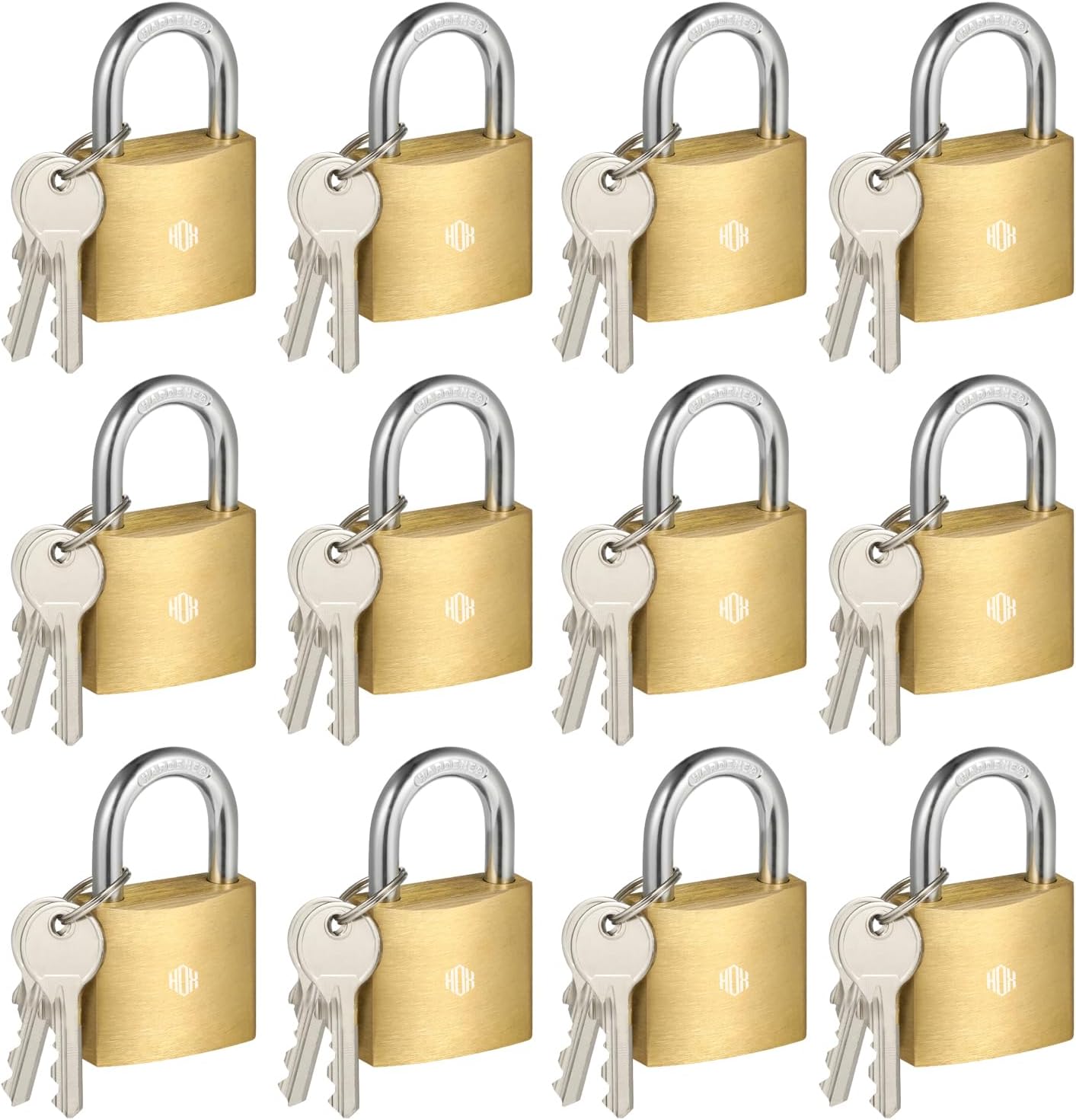 HOX 12-Pack Keyed Padlock Set for All-Weather Security Needs
