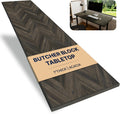 48x25 in Solid Wood Table Top 1in Thick Butcher Block - Mocha Chevron