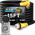 15FT 50 Amp Generator Cord by Bietrun for RV and House