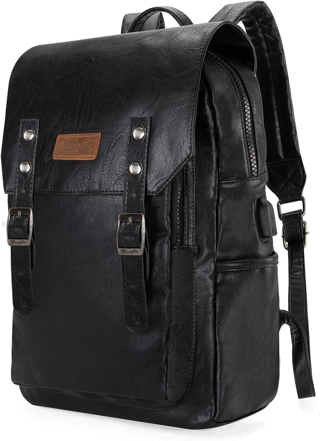 Stylish Wrangler Vegan Leather Backpack for Work and Travel