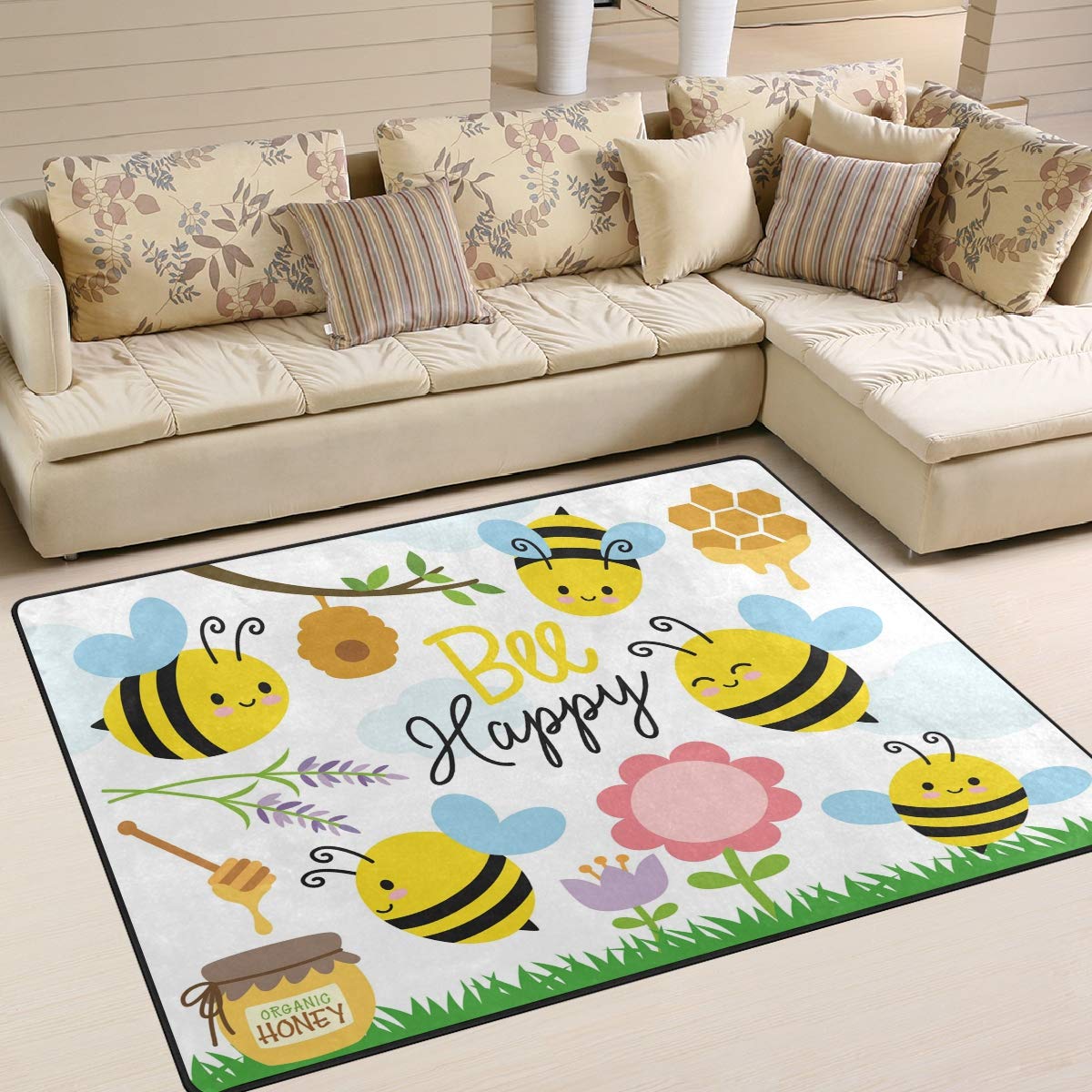 ALAZA Cute Bees Large Mat, for Fun & Comfort!
