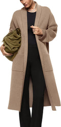Womens Long Sleeve Maxi Cardigan Oversized Open Front - Warm Knit