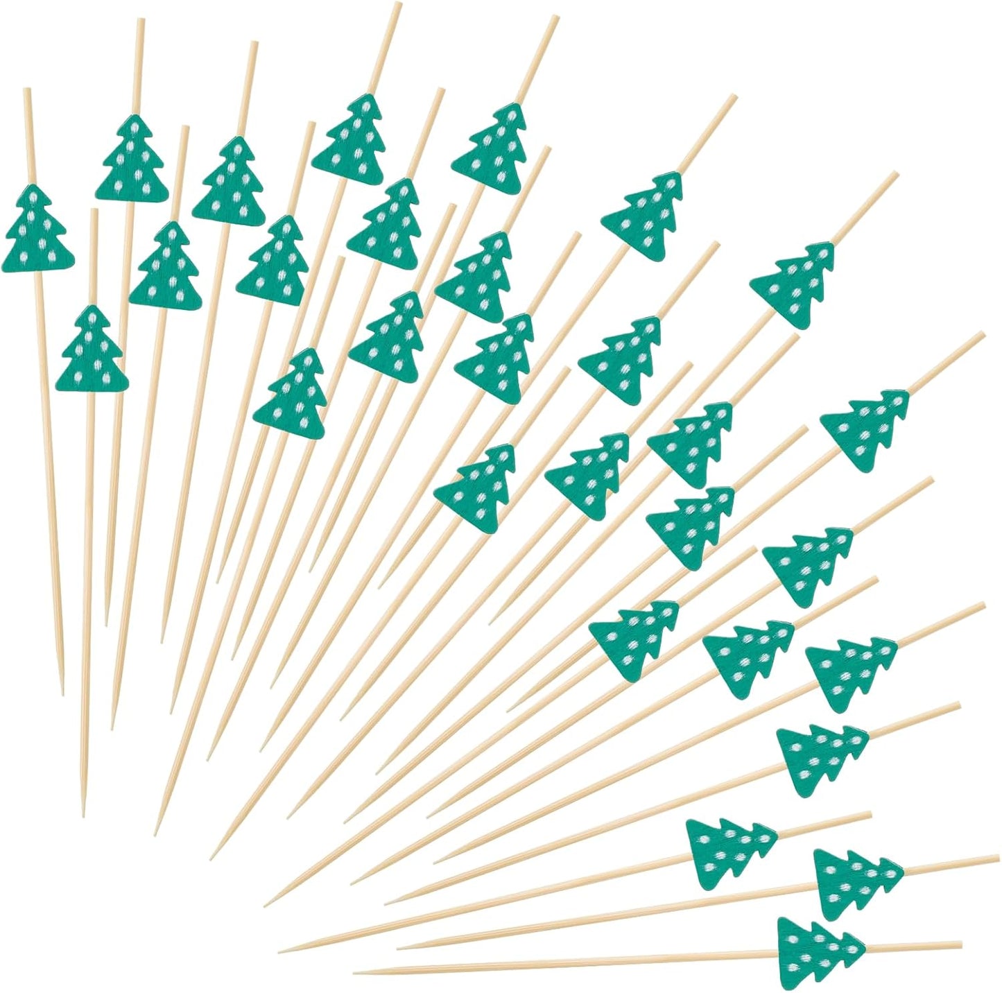 Long Decorative Christmas Skewers - 50 Pack