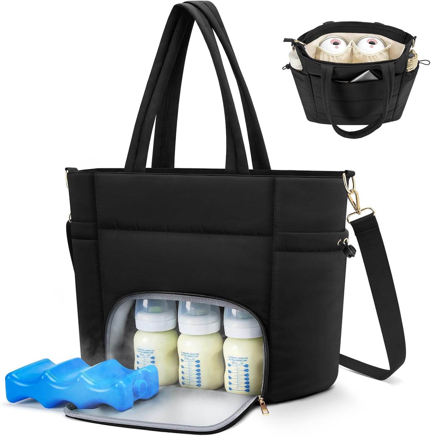 Wearable Breast Pump Bag for Working Moms with Cooler Compartment