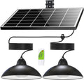 Solar Pendant Lights Dusk to Dawn Double Bulb - Long Cable Flex