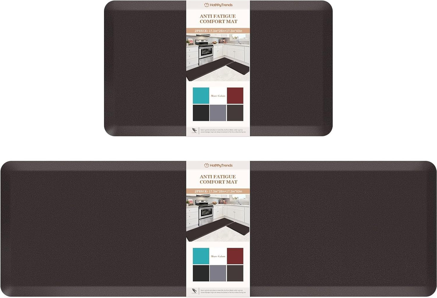 HappyTrends Anti-Fatigue Kitchen Mat Set for Comfort and Style