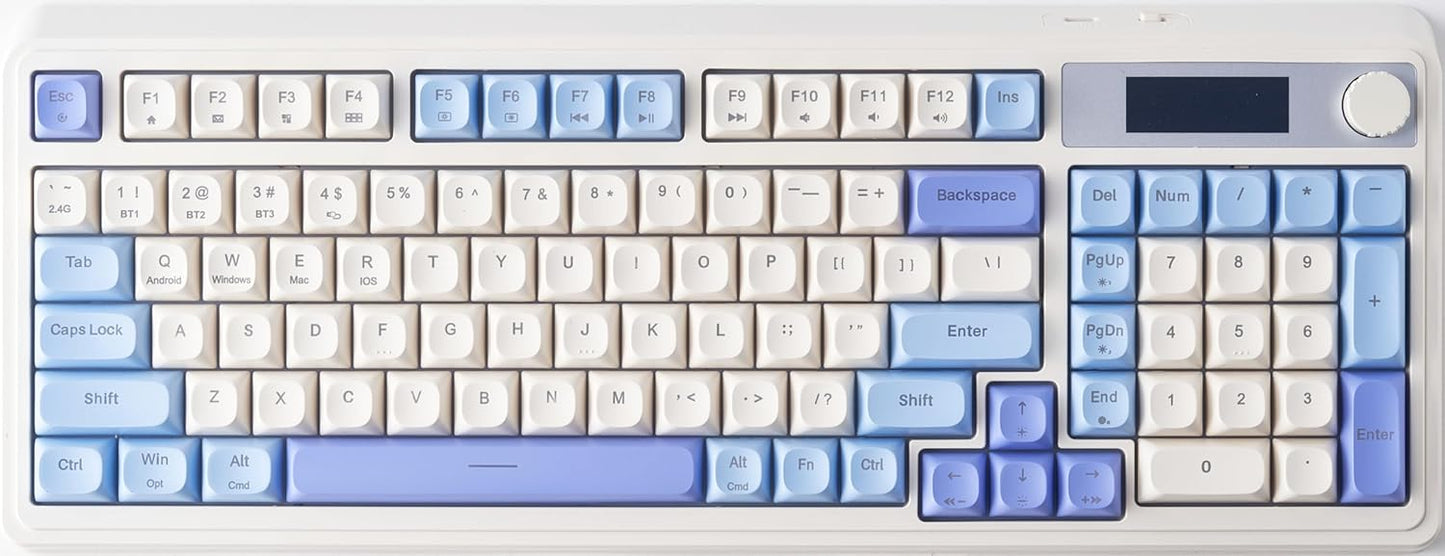 AULA S99 Pro Gaming Keyboard - Smart Screen, Custom RGB, Mechanical Feel - Purple